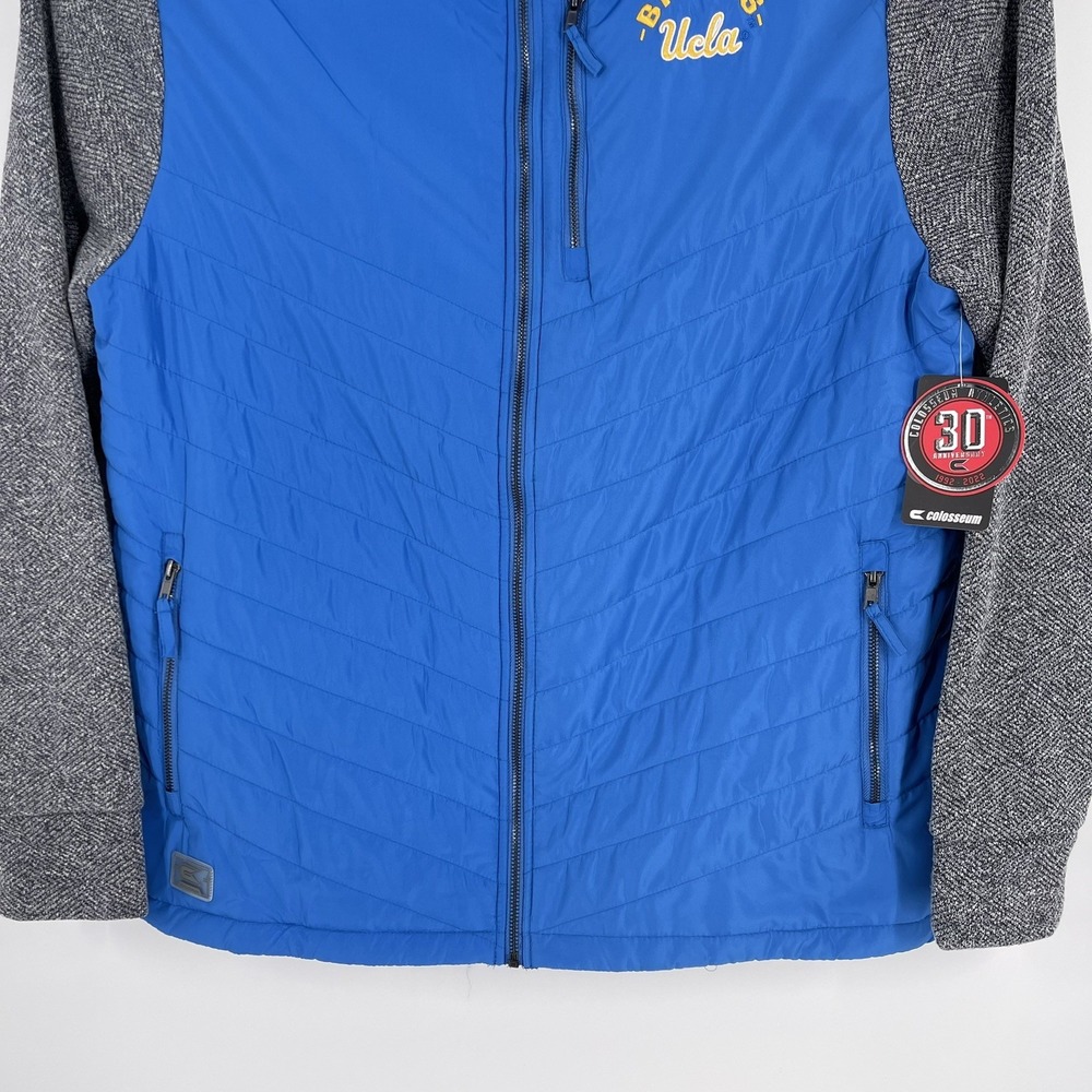 Men's Colosseum Charcoal/Blue UCLA Bruins Putter Herringbone Full-Zip Jacket - Picture 3 of 6
